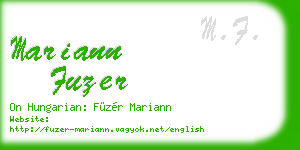 mariann fuzer business card